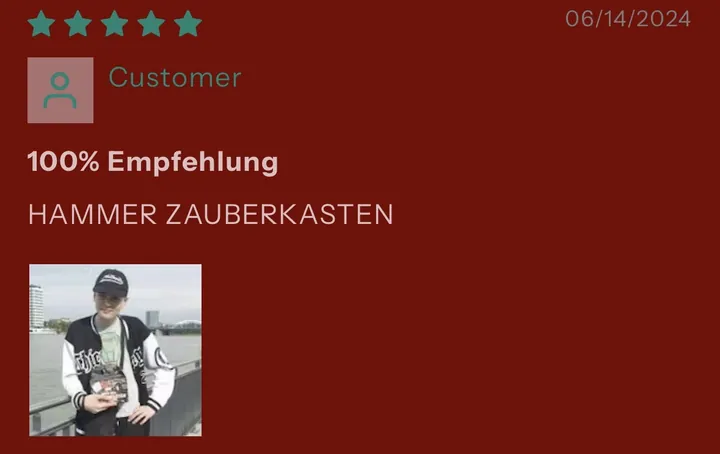 5-Sterne-Rezension – 100% Empfehlung für MARV der Zauberkasten