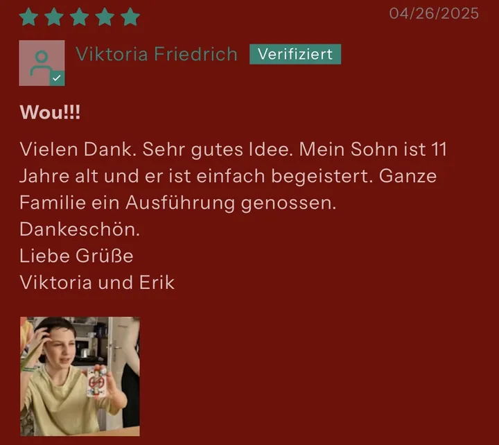 Verifizierte 5-Sterne-Rezension von Viktoria Friedrich für MARV der Zauberkasten